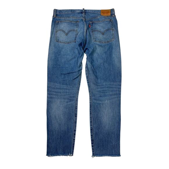 Levi’s High Rise Wedgie Fit Skinny Jeans Frayed Hem White Oak Cone Denim 32 - Picture 2 of 8